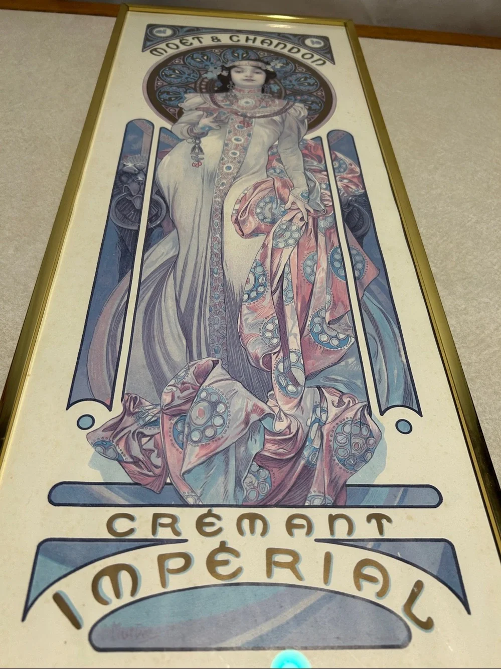Vintage Alphonse Mucha Moët & Chandon Crémant Impérial Art Gallery Frame